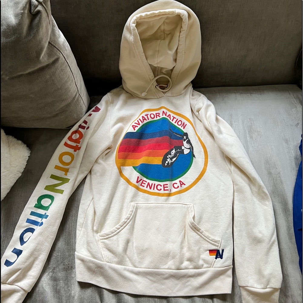 Aviator Nation Vintage White Hoodie - Size small. FLEXIBLE ON PRICE!!
